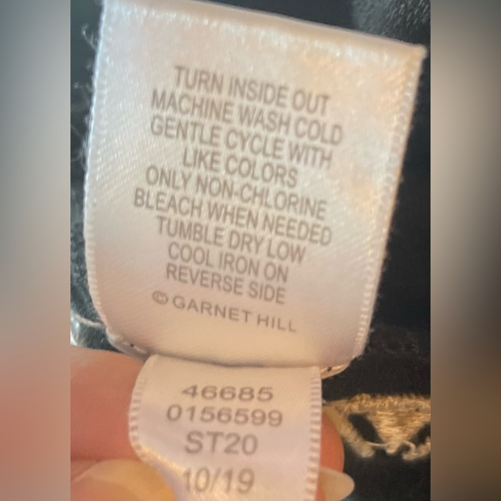 NWT Garnet Hill Women's Easy Black Boho Pants with Side Detailing - Picture 11 of 11